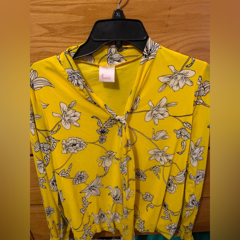 Yellow floral shirt size small